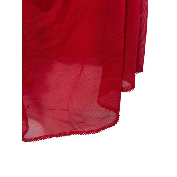 Y2K‎ Red Mesh Babydoll Nightie Lingerie 2X Coquette Romantic Goth Vintage - Picture 4 of 7